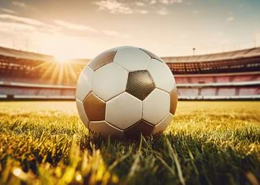 Soccer ball on stadium