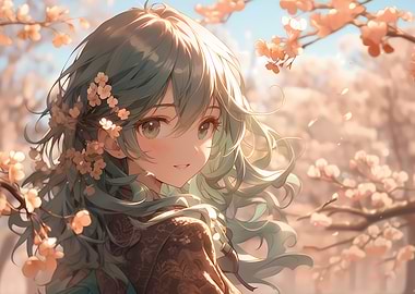 Pink Girl With Curly Hair