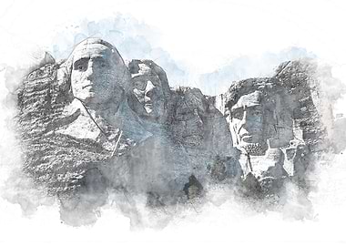 Mount Rushmore Sketch