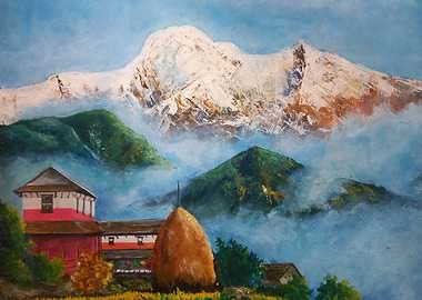 Himalaya scenery painting