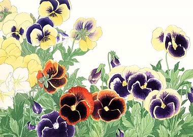 Vintage pansy flowers