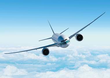 White and green airplane