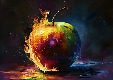 Burning Apple Abstract Art