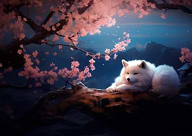 cherry blossom fox baby