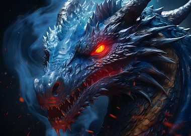 Blue Dragon Glowing Eyes
