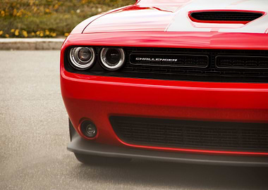 Red Dodge Challenger car