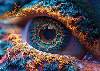 Fractal Eye Blue and Gold