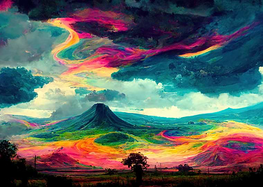 A rainbow landscape