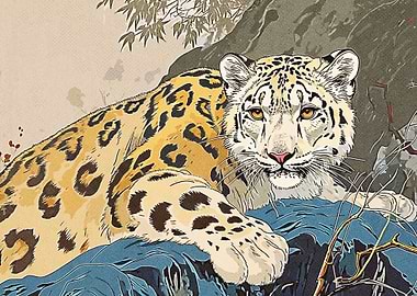 Leopard Lying on a rock