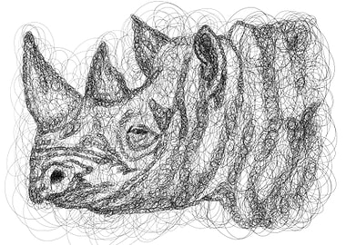 Scribble art Rhinoceros