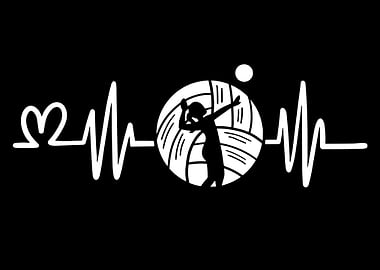 Volleyball Heartbeat Art