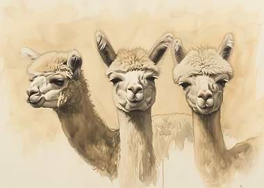 Group Of Alpacas