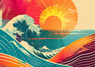 retro wave vintage art