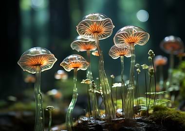 Canopylike mushrooms cast