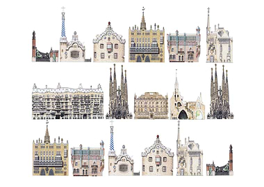Gaudi Buildings Collage