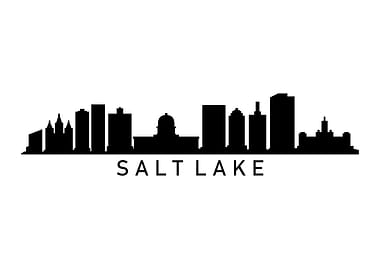 Salt lake skyline