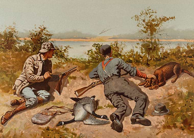 Duck Hunters At The Lake