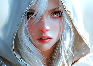 White Golden Beauty Model