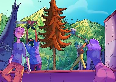 Sapin mort devant vue