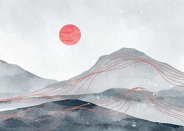 Mountain hand painted