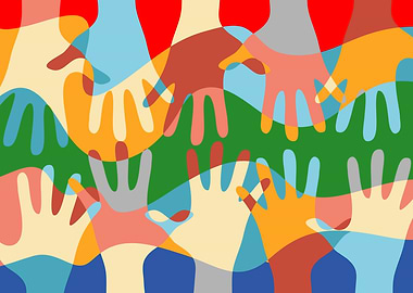 Colored hand background