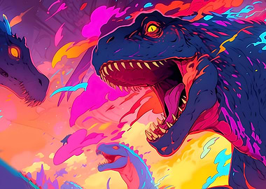 cartoon Tea Rex dinosaur