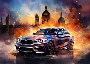 BMW 2 parked on a city