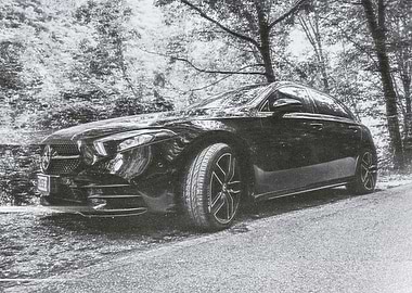 Mercedes black and white