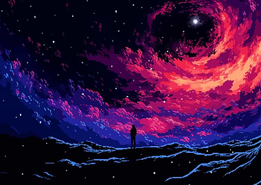 1 Man in Space Pixel Art