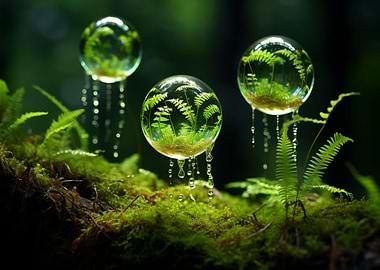 Fern Orbs Dewdrops