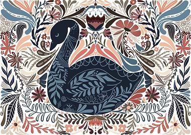 Folk art swan
