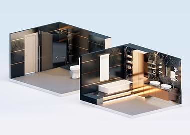 Dark isometric toilet