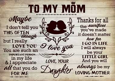 To My Mom Gift For Mom
