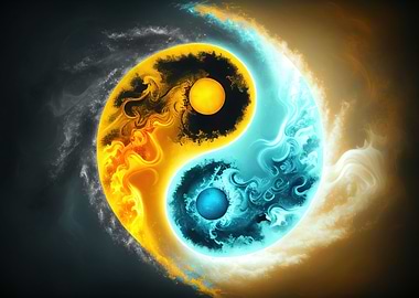 Orange Blue Yin Yang Japan