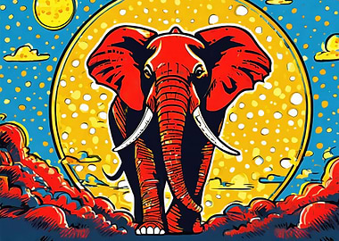 Abstract Elephant Portrait