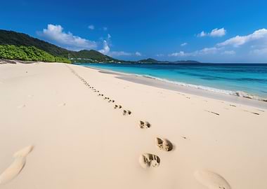Sandy Sea Beach footprints