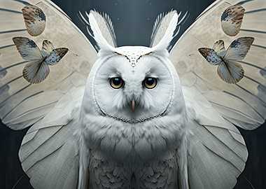 Snowy owl butterfly