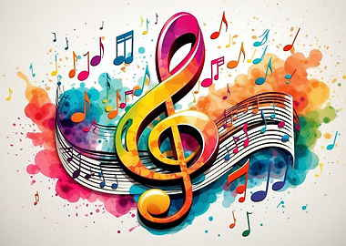 Musical Notes Watercolor