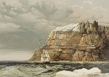 Sailing Ship Near Island