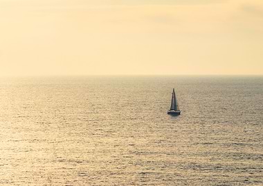 Sailing boat in the ocean