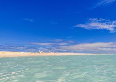 Swimming in azure water