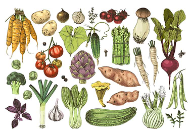 Vintage Veggies Charm