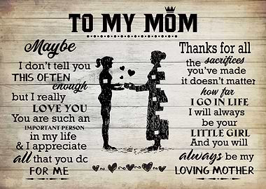To My Mom Gift For Mom