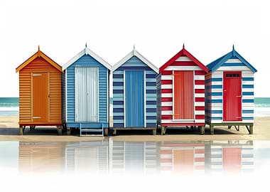 Row Of Beach Huts