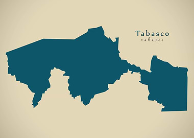 Tabasco Mexico map