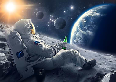 Astronaut with beer
