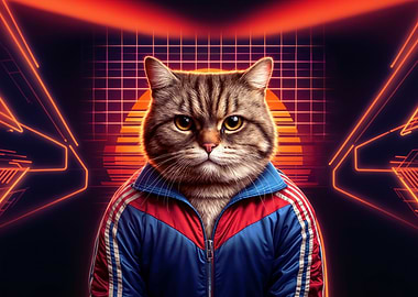 Cat in track suit jacket