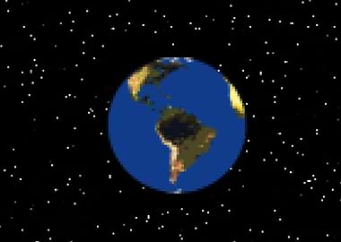 Pixel art videogame planet