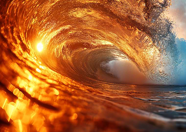 Surf Spot Sunset Sea Wave