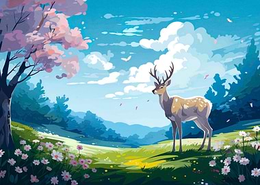 colorful deer animal